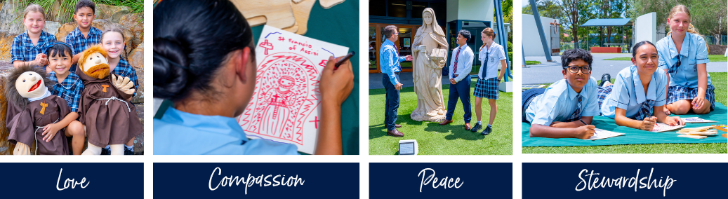 Students living out the values of Assisi; love, Compassion, Peace and Stewardship